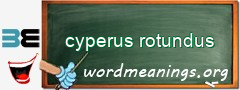 WordMeaning blackboard for cyperus rotundus